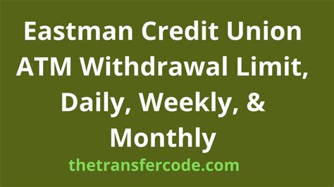 Find a Location. . Eastman credit union atm withdrawal limit